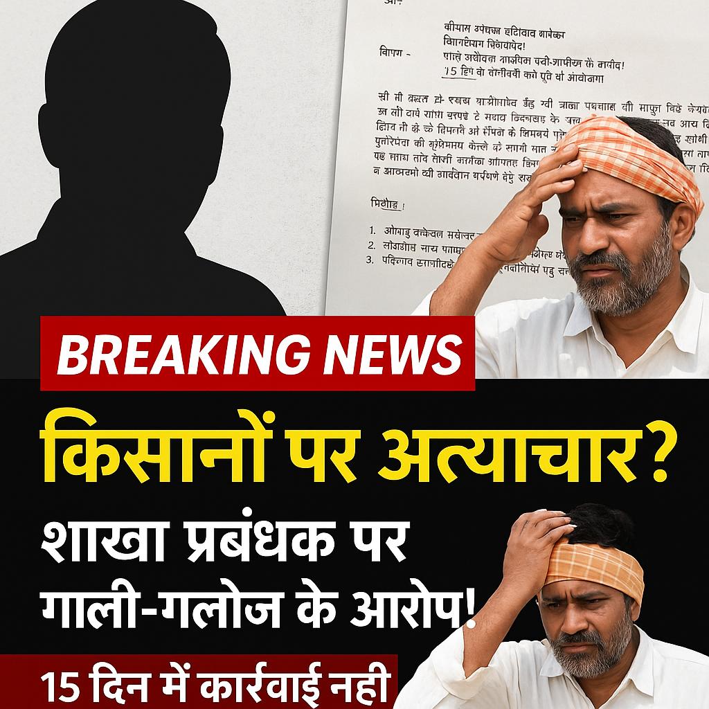 शाखा प्रबंधक की किसानों से अभद्रता का मामला गरमाया, बैंक मुख्यालय में की गई शिकायत