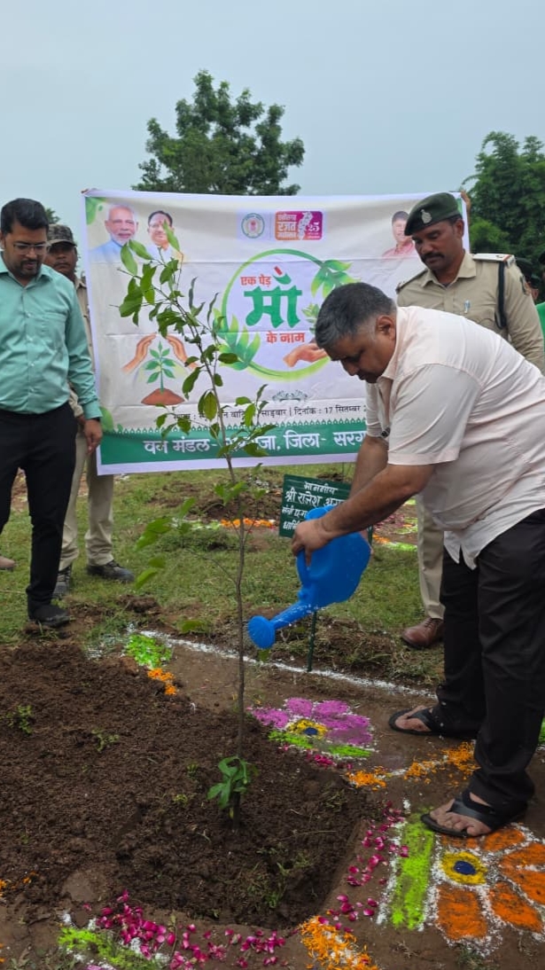 प्रधानमंत्री नरेंद्र मोदी के 75वें जन्मदिन के अवसर सरगुजा में सेवा पर्व वन महोत्सव का आयोजन